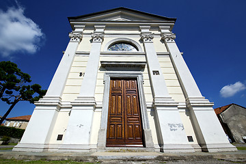 Image showing sumirago old architecture   the   wall  and church in sunny day