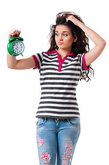 Image showing Girl with clock