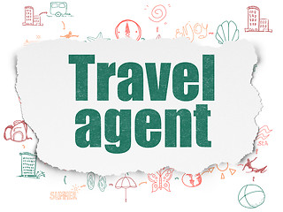 Image showing Vacation concept: Travel Agent on Torn Paper background