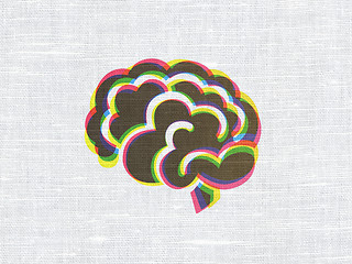 Image showing Medicine concept: Brain on fabric texture background