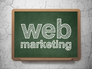 Image showing Web development concept: Web Marketing on chalkboard background