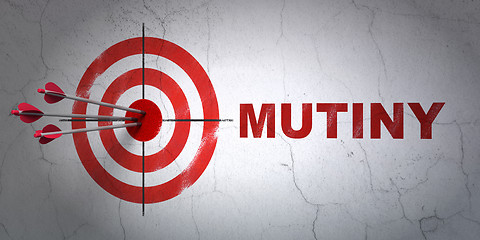 Image showing Political concept: target and Mutiny on wall background