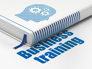 Image showing Education concept: book Head With Gears, Business Training on white background