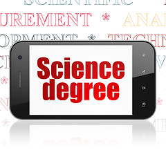 Image showing Science concept: Smartphone with Science Degree on display