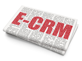 Image showing Finance concept: E-CRM on Newspaper background