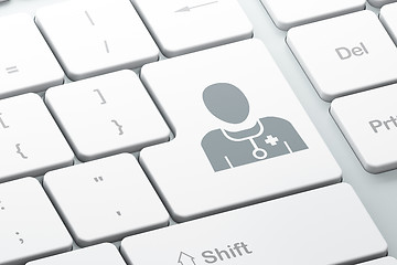 Image showing Health concept: Doctor on computer keyboard background