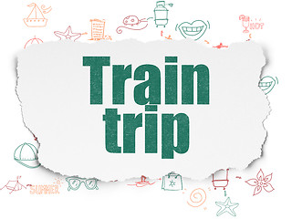 Image showing Travel concept: Train Trip on Torn Paper background