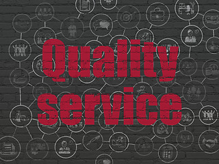 Image showing Business concept: Quality Service on wall background