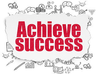 Image showing Finance concept: Achieve Success on Torn Paper background