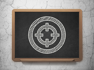 Image showing Finance concept: Target on chalkboard background