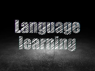 Image showing Learning concept: Language Learning in grunge dark room