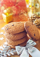 Image showing Cookies for christmas on the wooden board