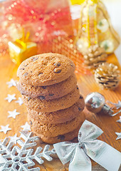 Image showing Cookies for christmas on the wooden board