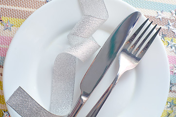 Image showing place setting for christmas with star