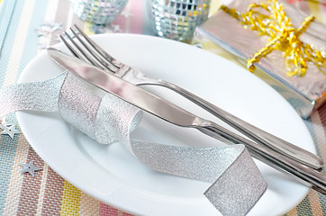 Image showing place setting for christmas with star