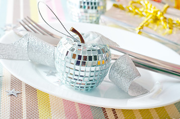 Image showing place setting for christmas with star