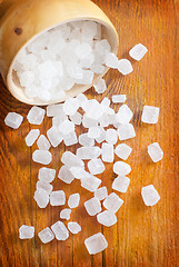 Image showing White sugar in the wooden vase