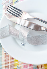 Image showing place setting for christmas with star