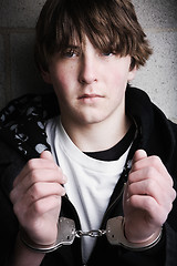 Image showing handcuffed teen portrait