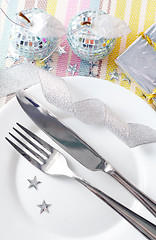 Image showing place setting for christmas with star