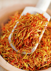 Image showing aroma spice, saffron in the spoon