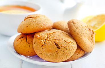 Image showing Sweet cookies with fresh tea 