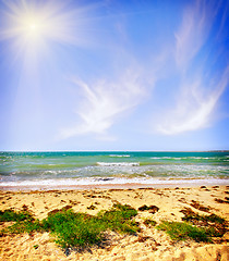 Image showing Sea in Crimea, sea and blue  sky