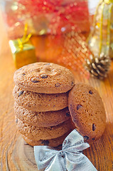 Image showing Cookies for christmas on the wooden board