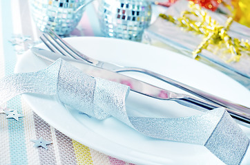 Image showing place setting for christmas with star