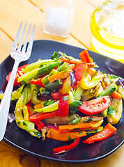 Image showing Stir fried variety of vegetables , Thai style food