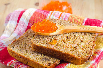 Image showing bread with caviar