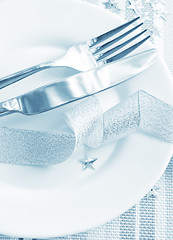 Image showing place setting for christmas with star