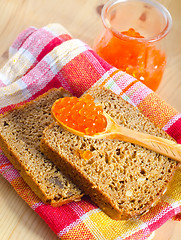 Image showing bread with caviar