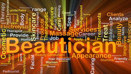 Image showing Beautician background concept glowing
