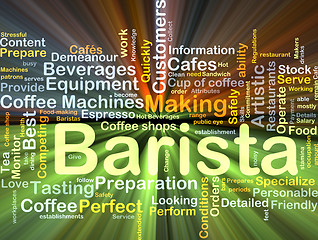 Image showing Barista background concept glowing