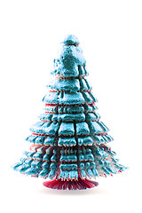Image showing christmas tree from the paper and gold 