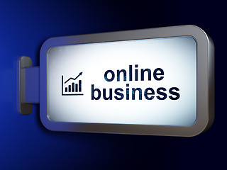 Image showing Business concept: Online Business and Growth Graph on billboard background