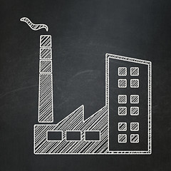 Image showing Industry concept: Industry Building on chalkboard background