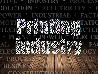 Image showing Manufacuring concept: Printing Industry in grunge dark room