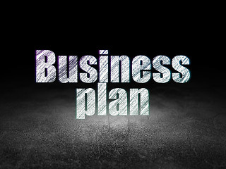 Image showing Finance concept: Business Plan in grunge dark room