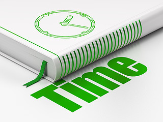 Image showing Timeline concept: book Clock, Time on white background