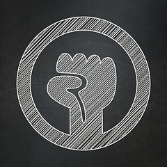 Image showing Political concept: Uprising on chalkboard background