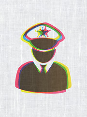 Image showing Law concept: Police on fabric texture background