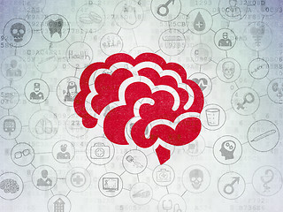 Image showing Health concept: Brain on Digital Paper background