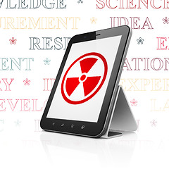 Image showing Science concept: Tablet Computer with Radiation on display