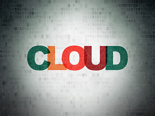 Image showing Cloud technology concept: Cloud on Digital Paper background