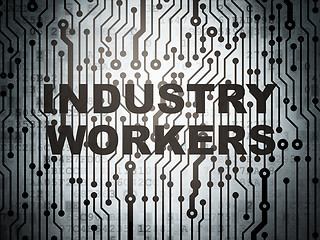 Image showing Manufacuring concept: circuit board with Industry Workers