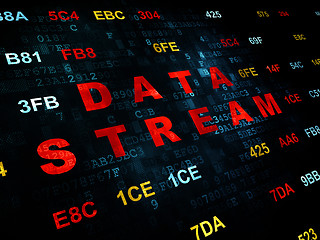 Image showing Information concept: Data Stream on Digital background