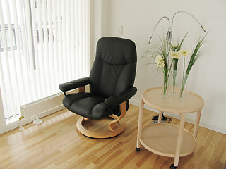 Image showing Black armchair