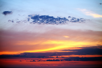 Image showing Sunrise sky over the lake